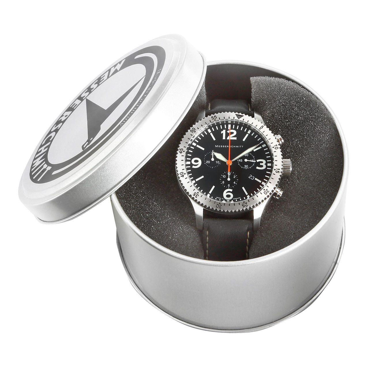 Messerschmitt Chrono Uhr 5031L, roter Sekundenzeiger Bild 1