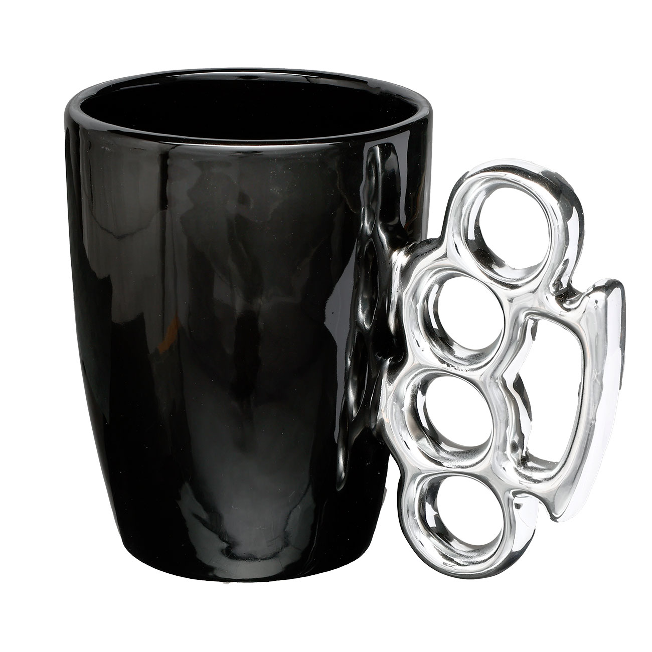 Schlagring Tasse schwarz/silber Bild 1