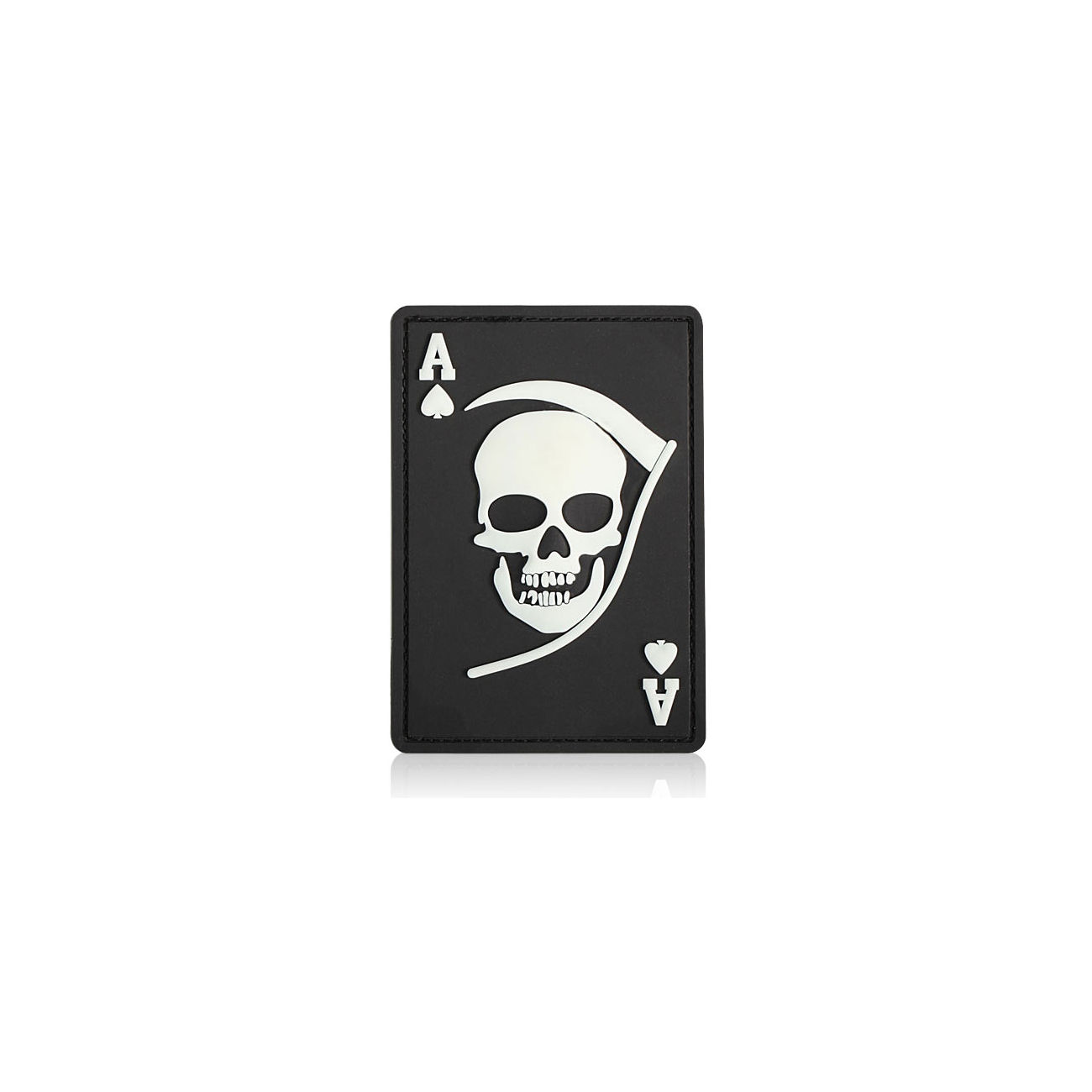 3D Rubber Patch mit Klettflche Death Ace schwarz/wei