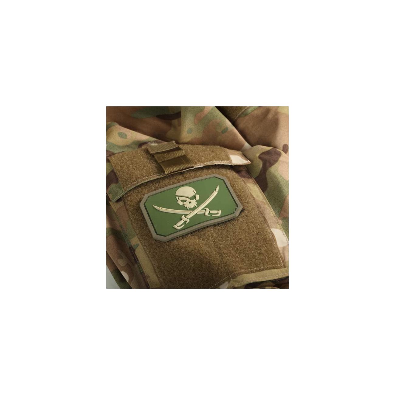 3D Rubber Patch Mil-Spec Monkey Pirate Skull multicam Bild 1