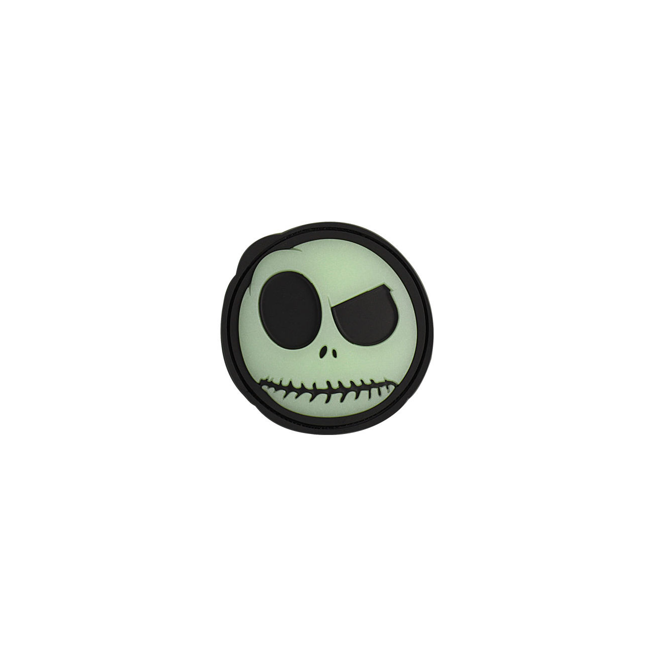 3D Rubber Patch Big Nightmare Smiley schwarz glow nachleuchtend