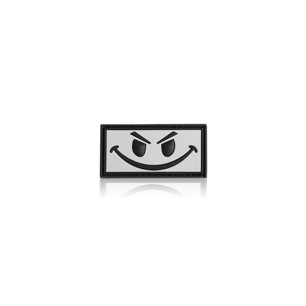 3D Rubber Patch mit Klettflche Evil Smiley grau/schwarz