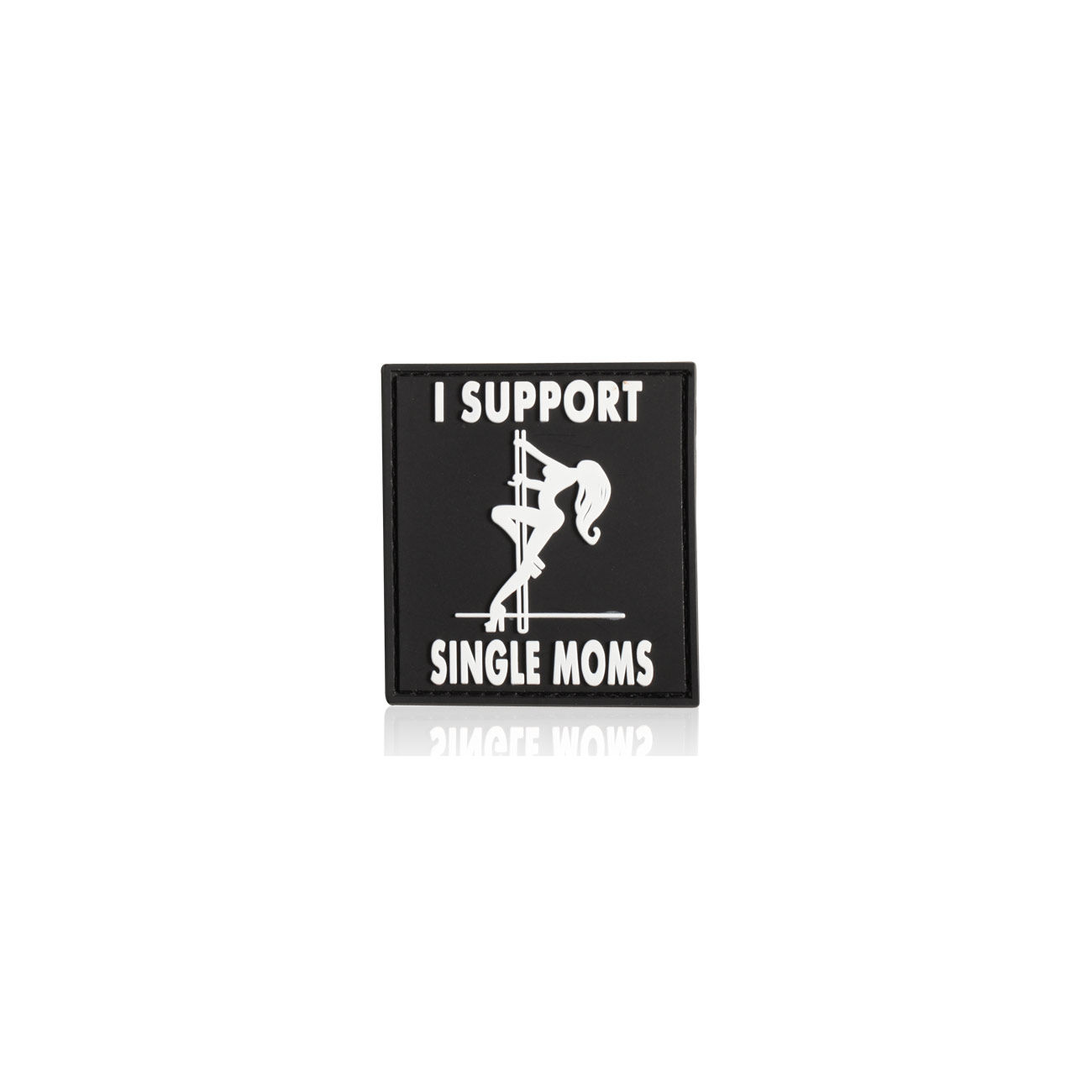 3D Rubber Patch mit Klettflchen Support Single Moms schwarz/wei