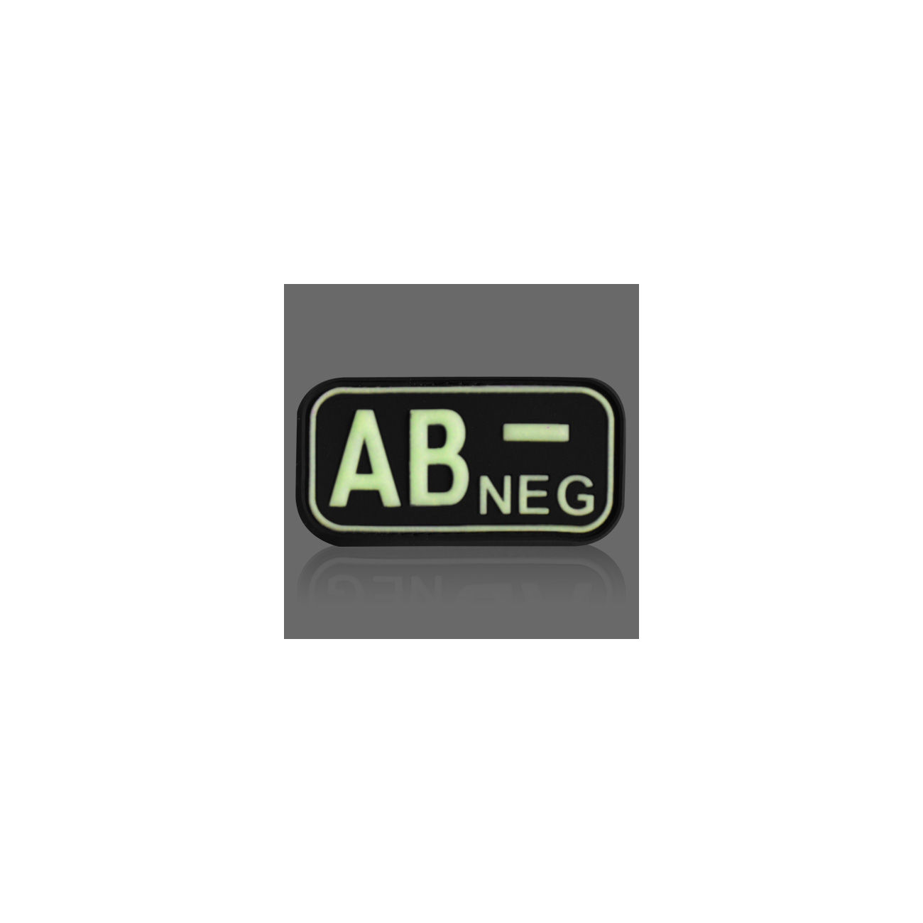3D Rubber Patch Blutgruppe AB negativ schwarz glow ...