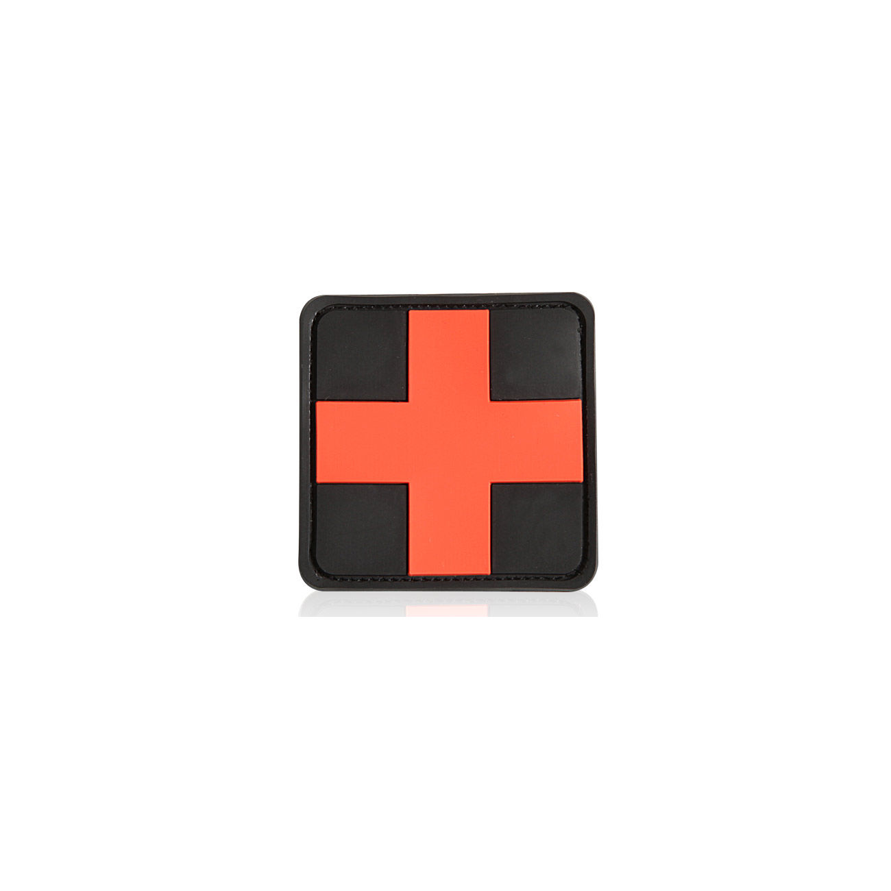 3D Rubber Patch mit Klettflche medic schwarz/rot