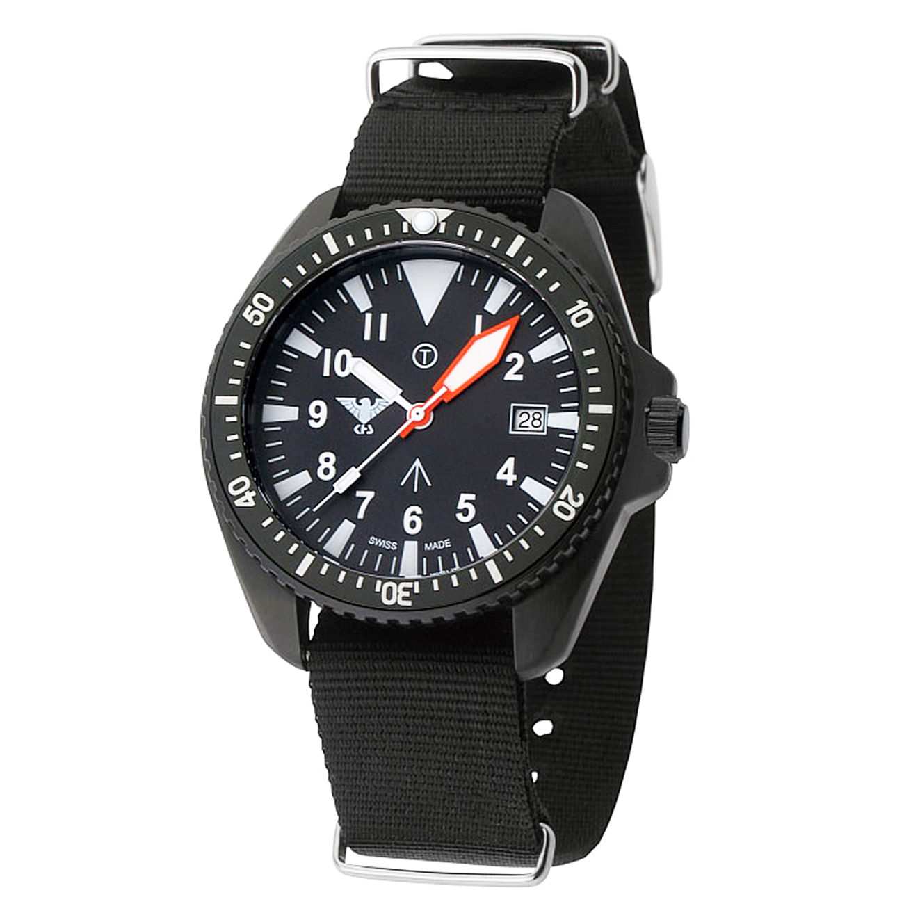 KHS Armbanduhr Missiontimer 3 C1 schwarz mit Nato-Textilarmband Bild 1