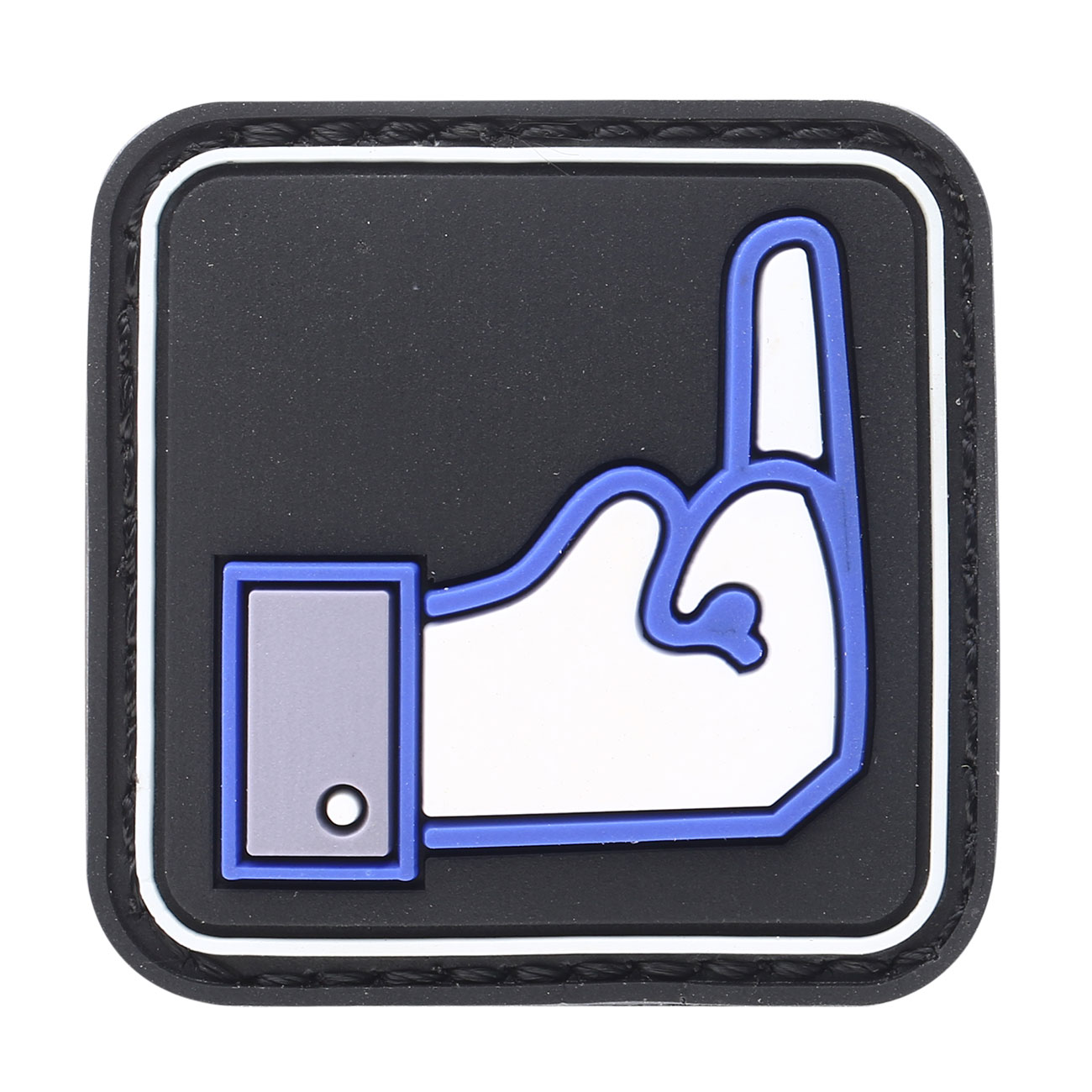 3D Rubber Patch mit Klettflche Dislike blau/wei
