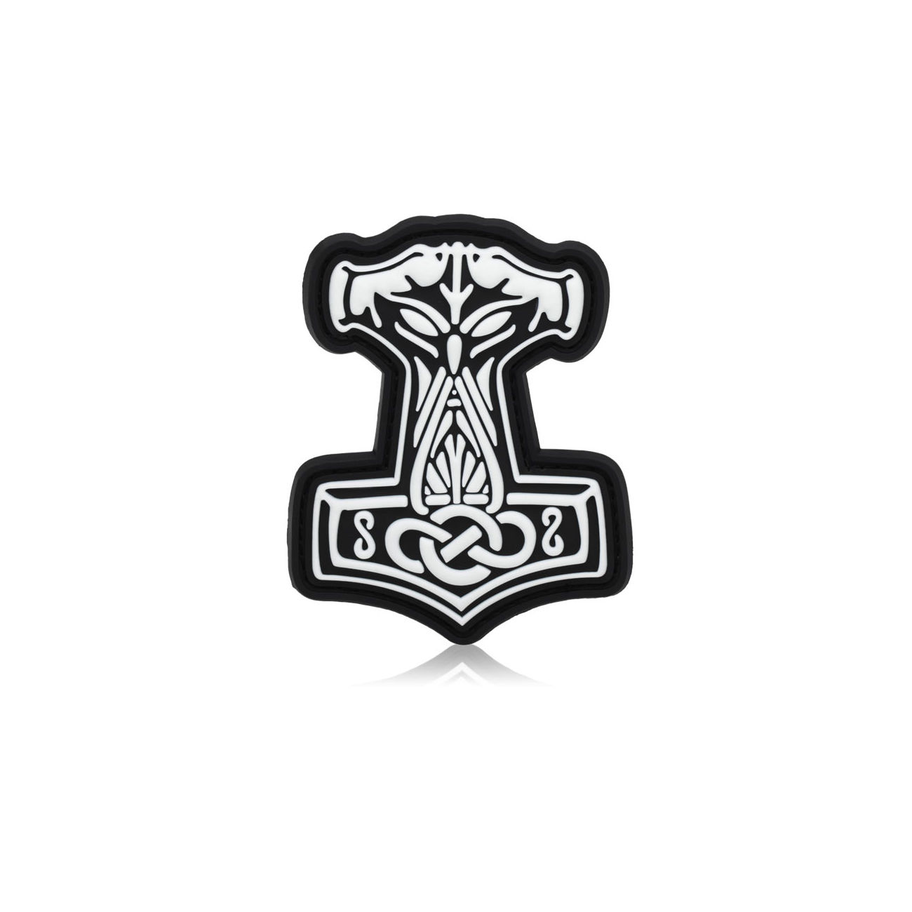 JTG 3D Rubber Patch mit Klettflche Thors Hammer schwarz/wei
