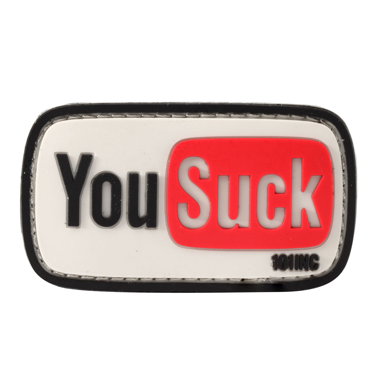 101 INC 3D Rubber Patch mit Klettflche You Suck wei/schwarz/rot