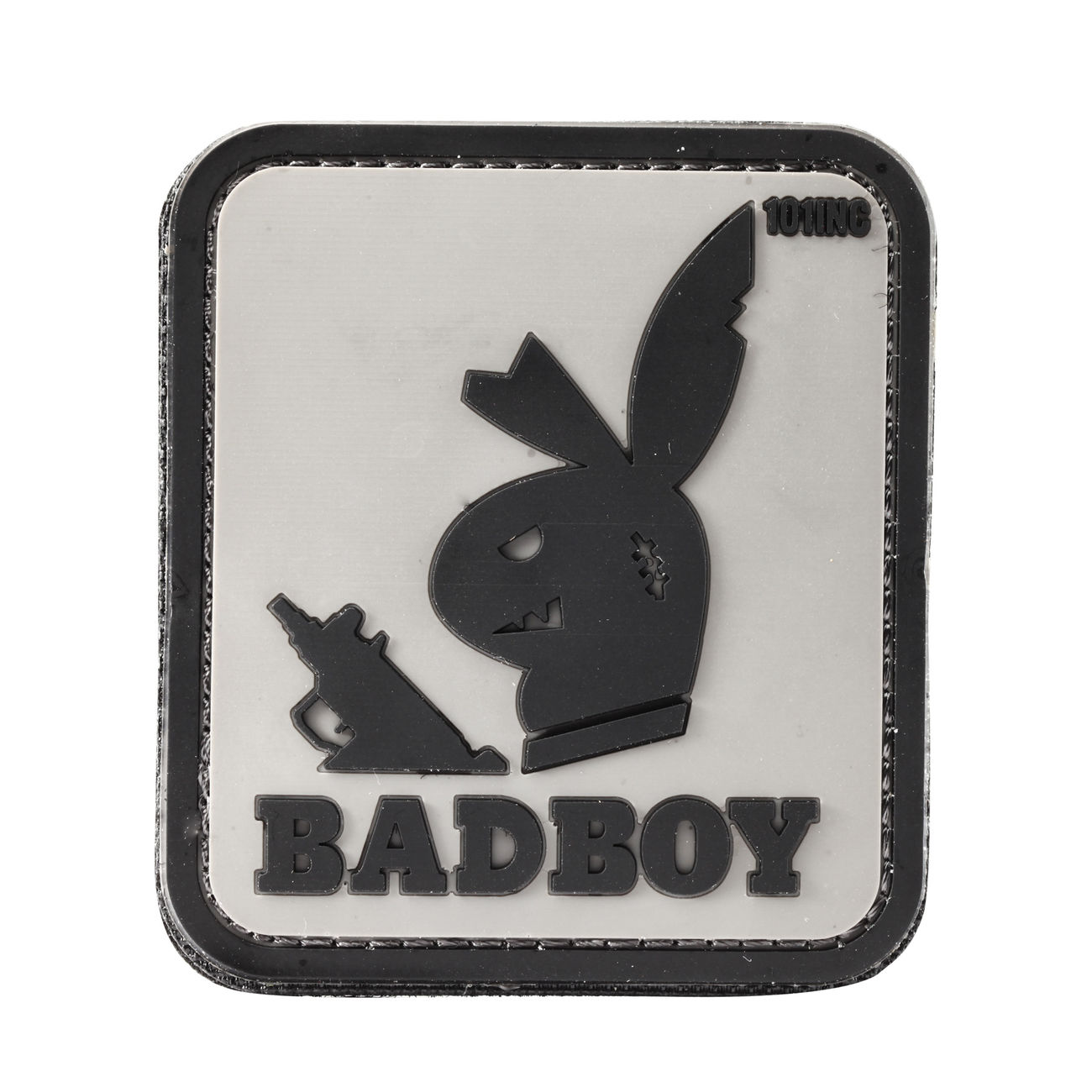 101 INC 3D Rubber Patch mit Klettflche Badboy grau/schwarz