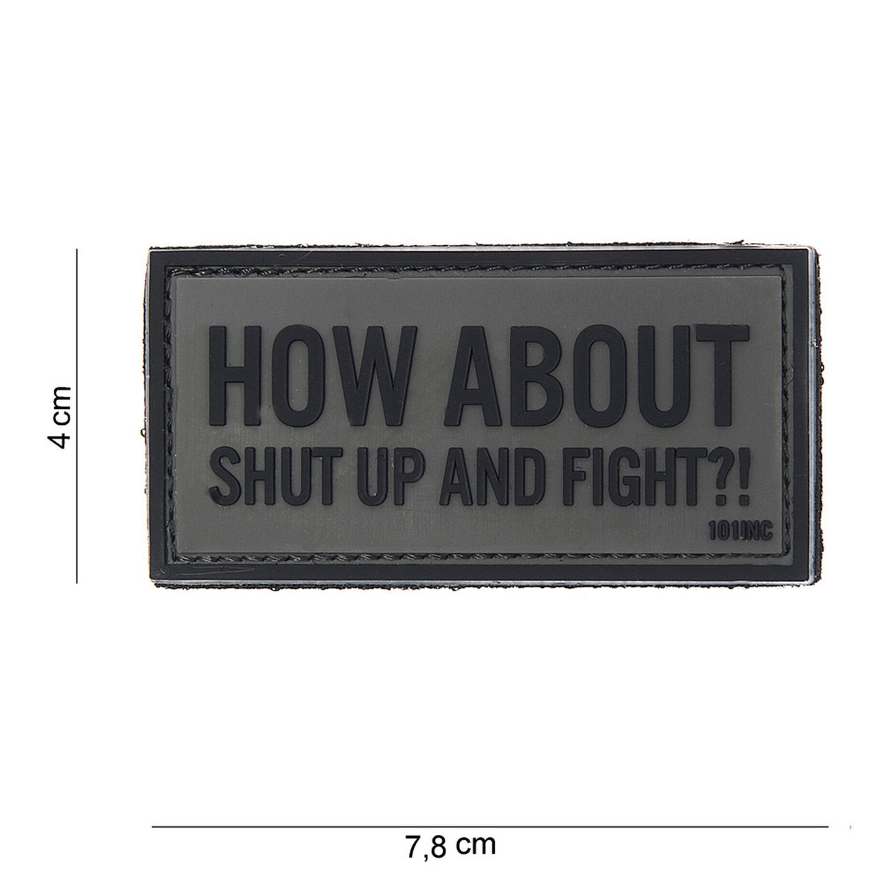 101 INC 3D Rubber Patch mit Klettflche How about grau/schwarz