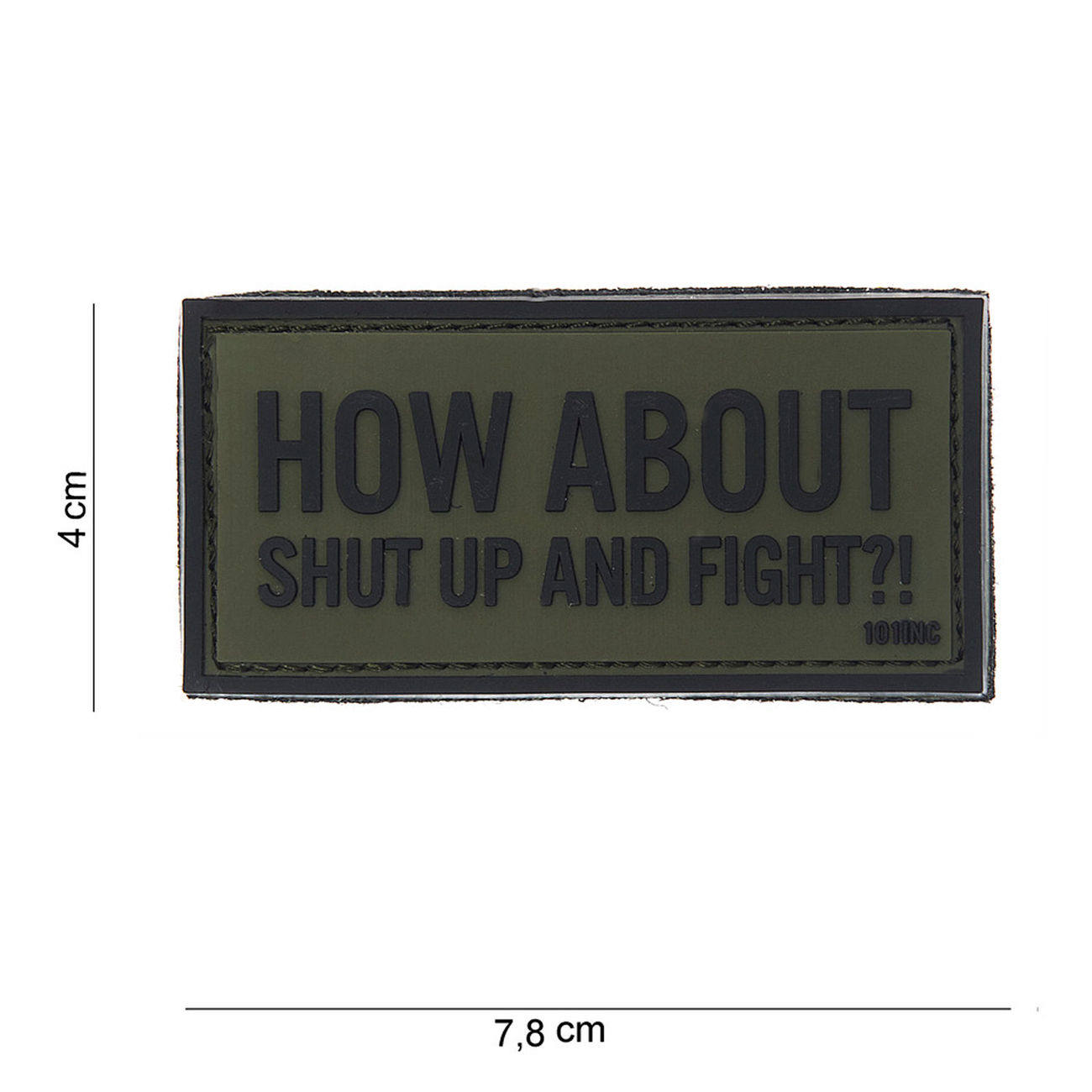 101 INC 3D Rubber Patch mit Klettflche How about oliv/schwarz