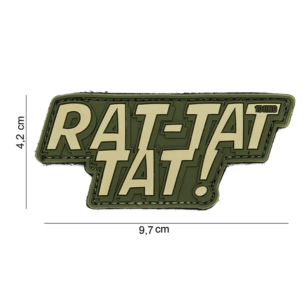 101 INC. 3D Rubber Patch Rat-tat tat oliv/sand