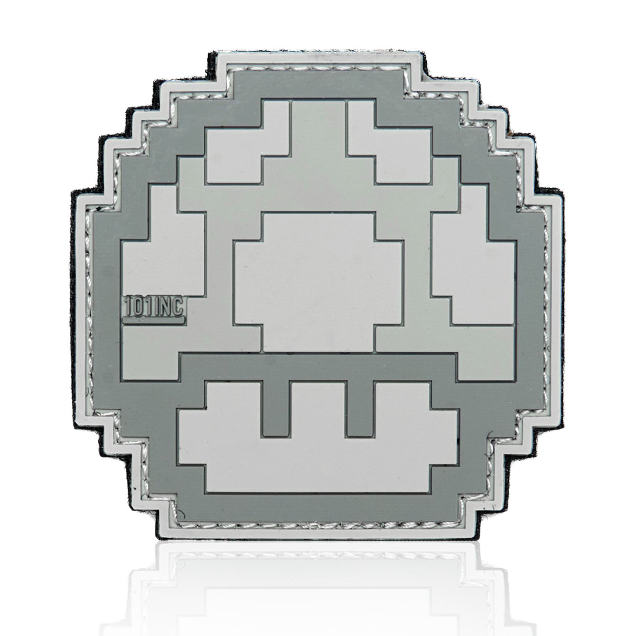 101 INC 3D Rubber Patch mit Klettflche Mushroom grau