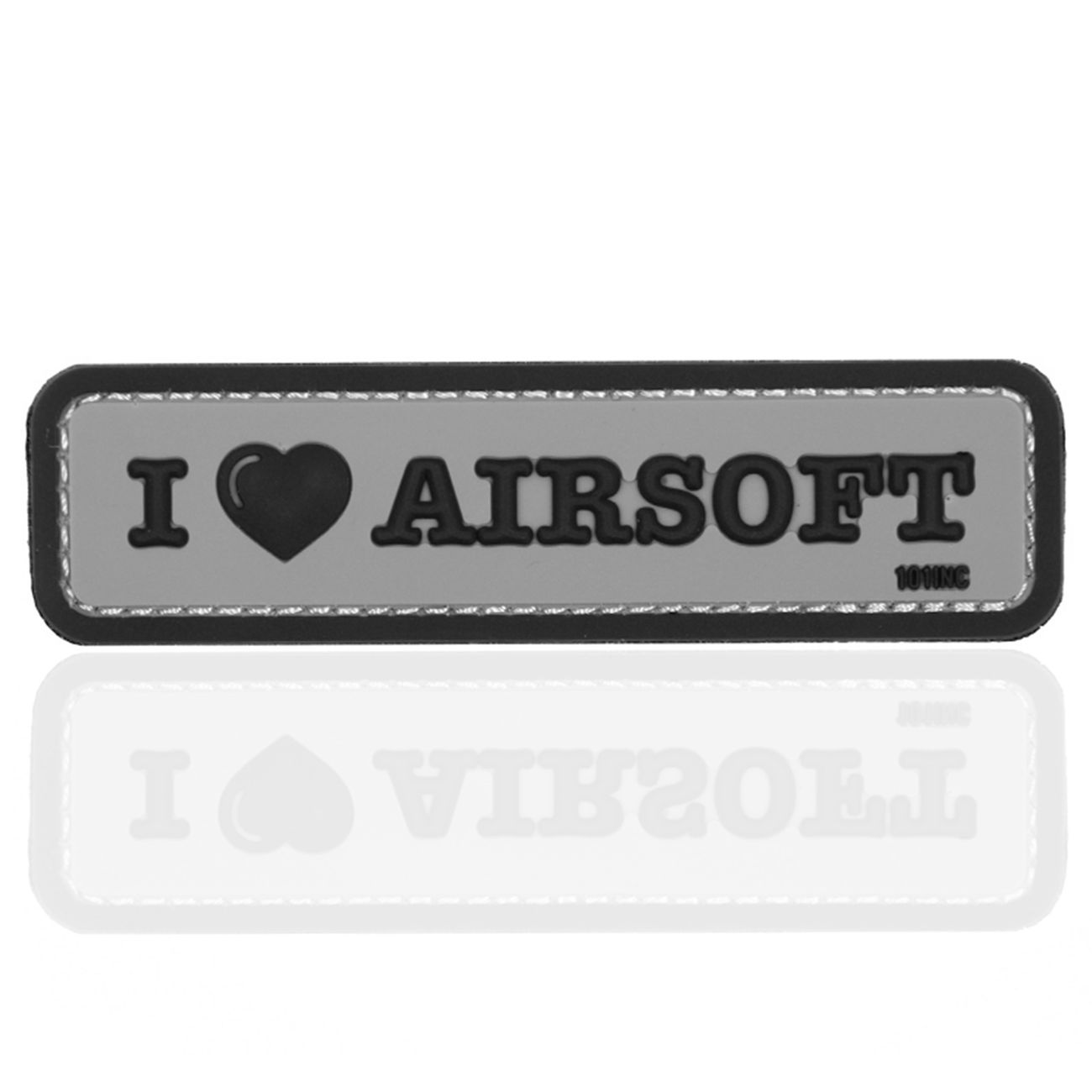 101 INC. 3D Rubber Patch I Love Airosoft grau/schwarz