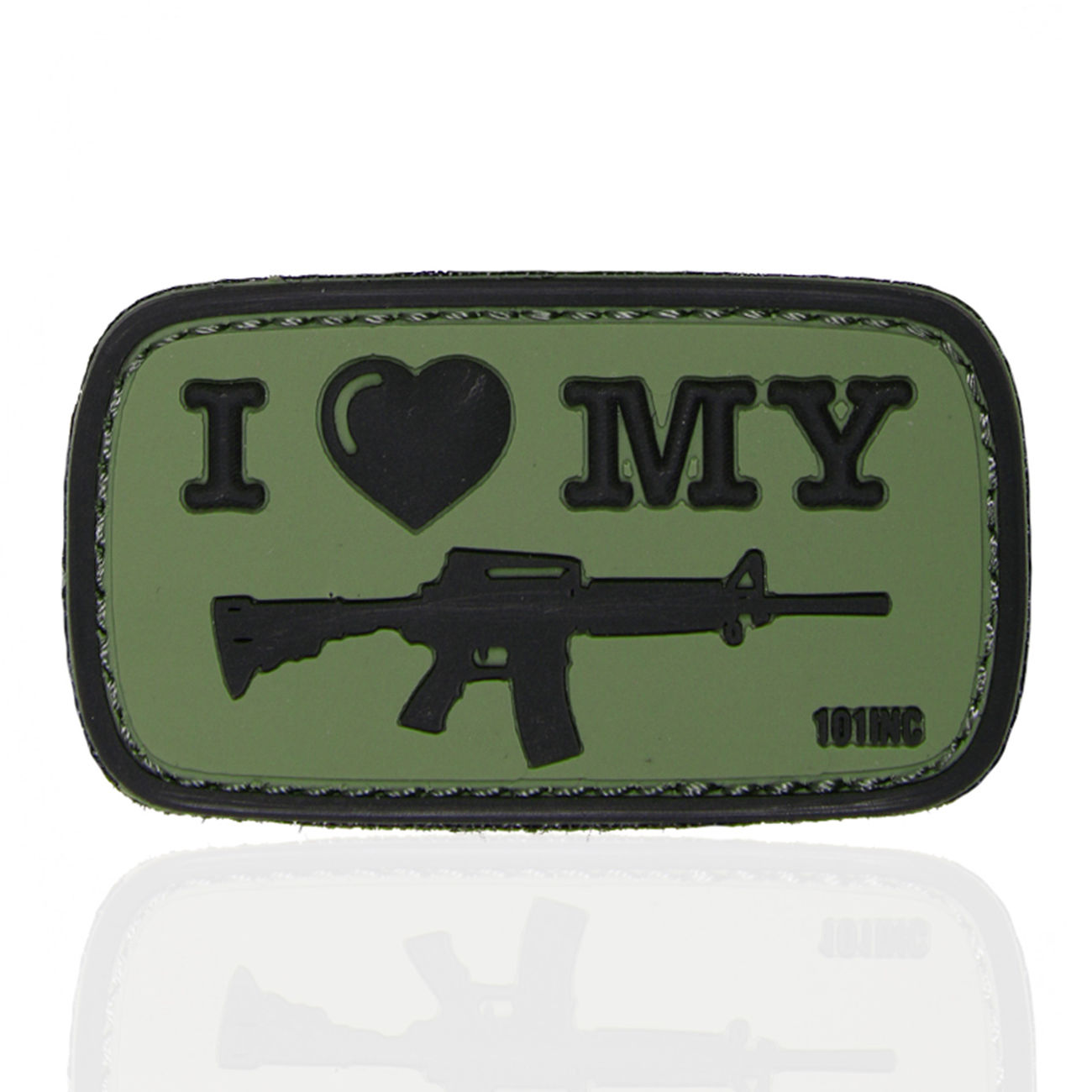 101 INC 3D Rubber Patch mit Klettflche I Love my M4 oliv/schwarz
