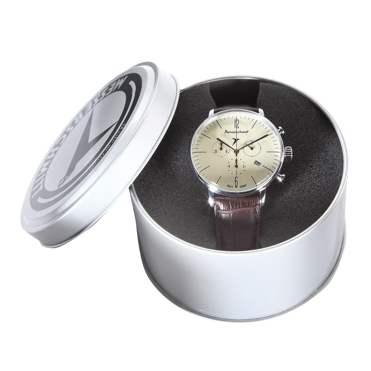 Messerschmitt Fliegeruhr Chronograph ME-4H152 mit Lederarmband Bild 1