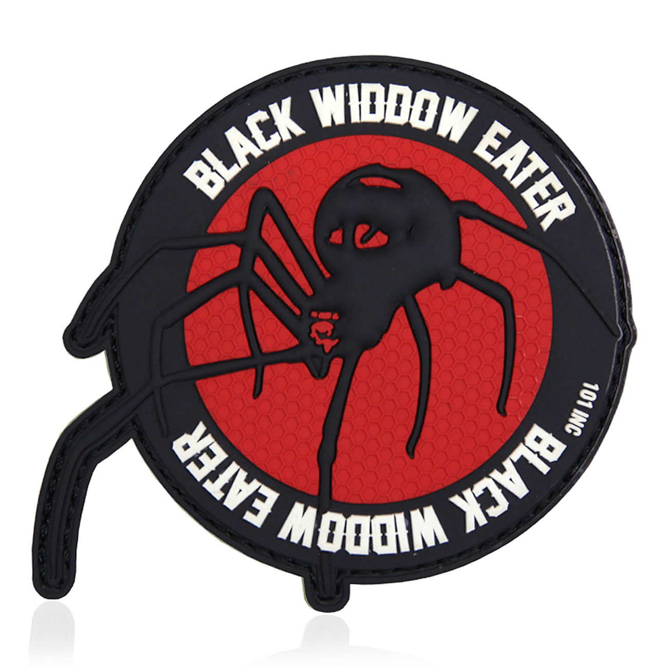 101 INC 3D Rubber Patch mit Klettflche Black Widdow Eater schwazr/rot