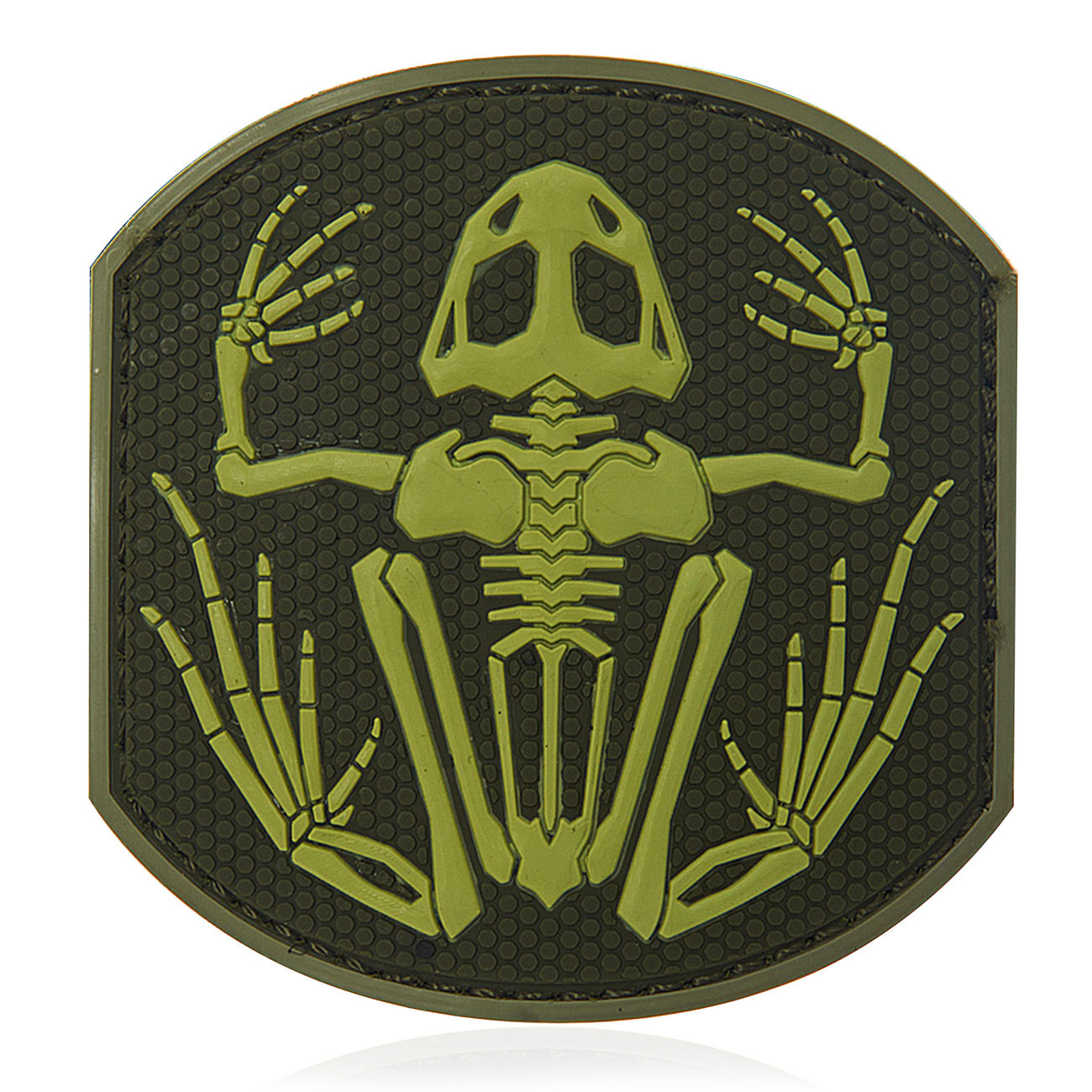 3D Rubber Patch Frog Skeleton  green
