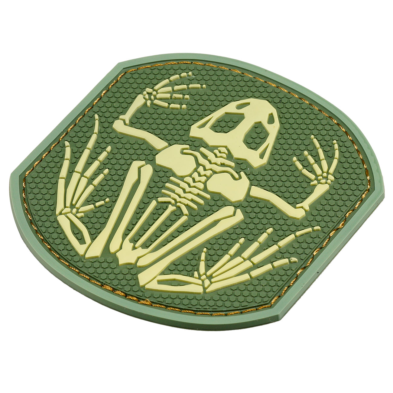 3D Rubber Patch Frog Skeleton  green Bild 1