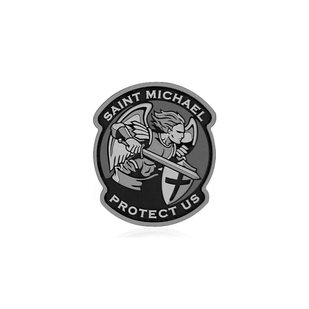 Mil-Spec Monkey 3D Rubber Patch mit Klettflche Saint Michael Modern schwarz/grau