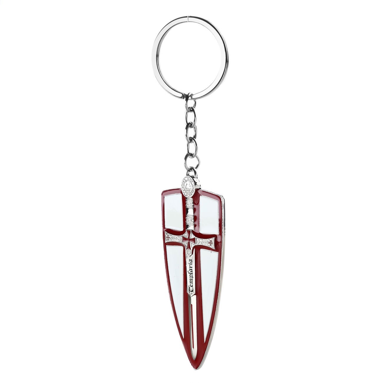 Schlsselanhnger Tempelritter Schild Templaria II silber/rot Bild 1
