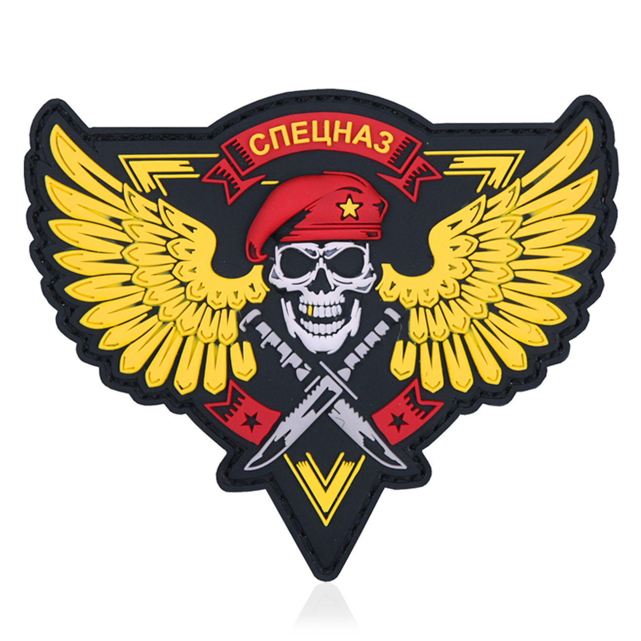 3D Rubber Patch mit Klettflche Spetsnaz Skull fullcolor