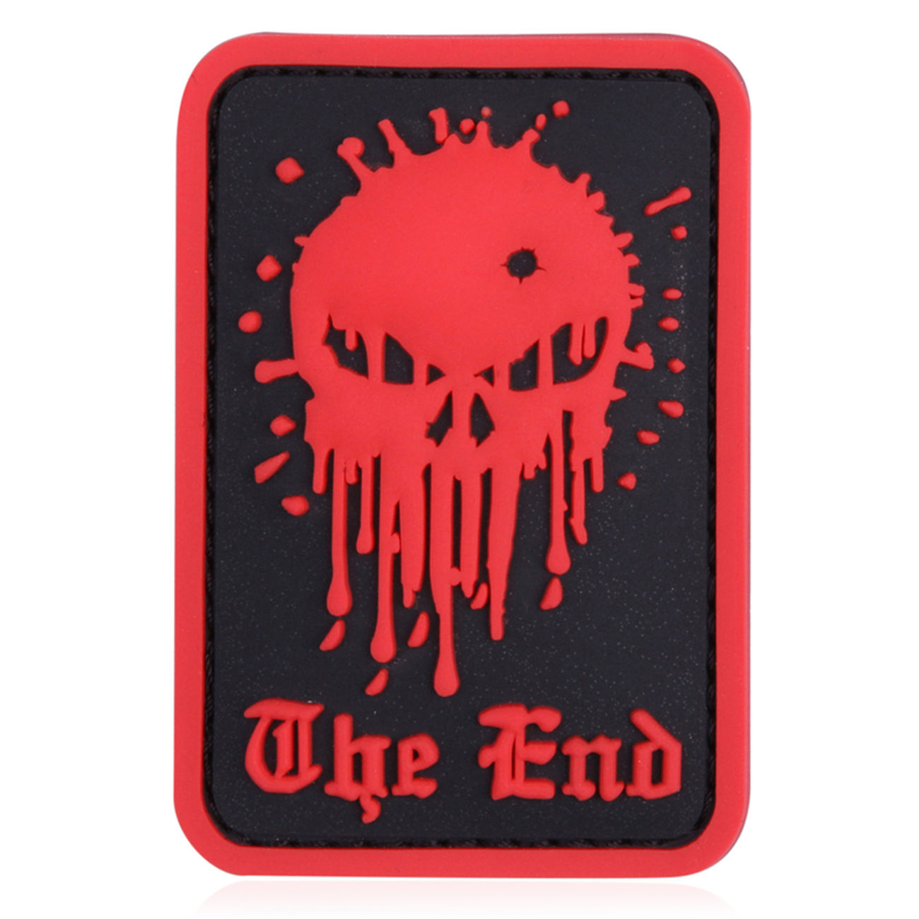 3D Rubber Patch mit Klettflche Skull The End schwarz/rot