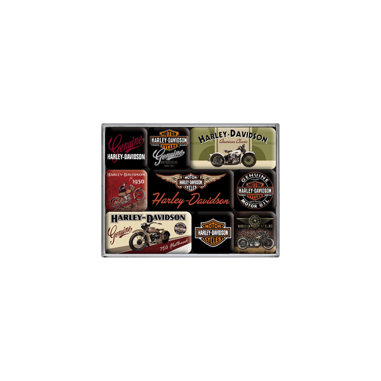 Harley Davidson Magnet Set Harley Davidson Bikes 9 teilig Bild 1