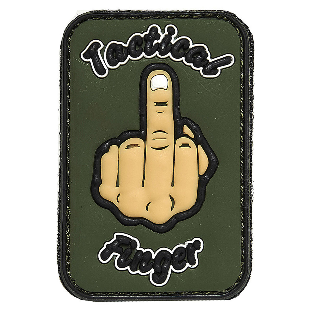 3D Rubber Patch mit Klettflche Tactical Finger oliv/schwarz