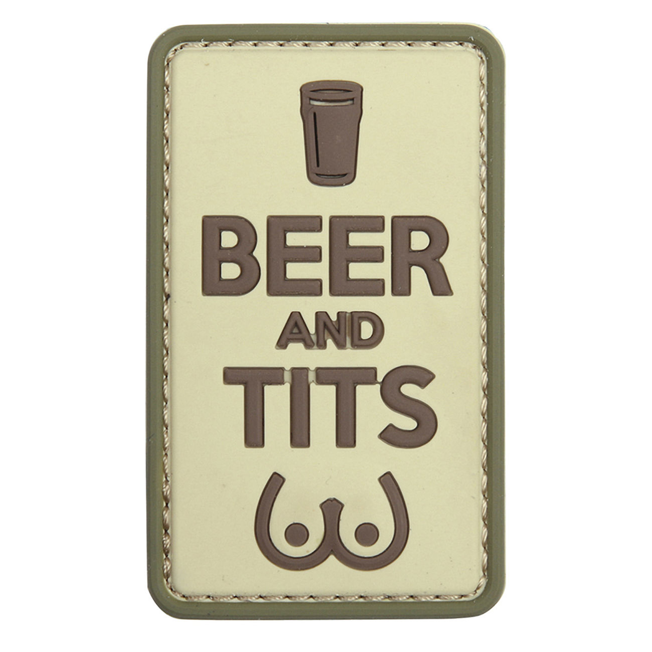 101 INC 3D Rubber Patch mit Klettflche Beer and Tits coyote