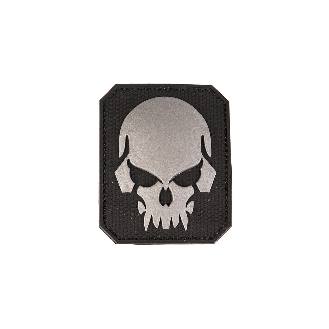 3D Rubber Patch mit Klettflche Skull schwarz/grau