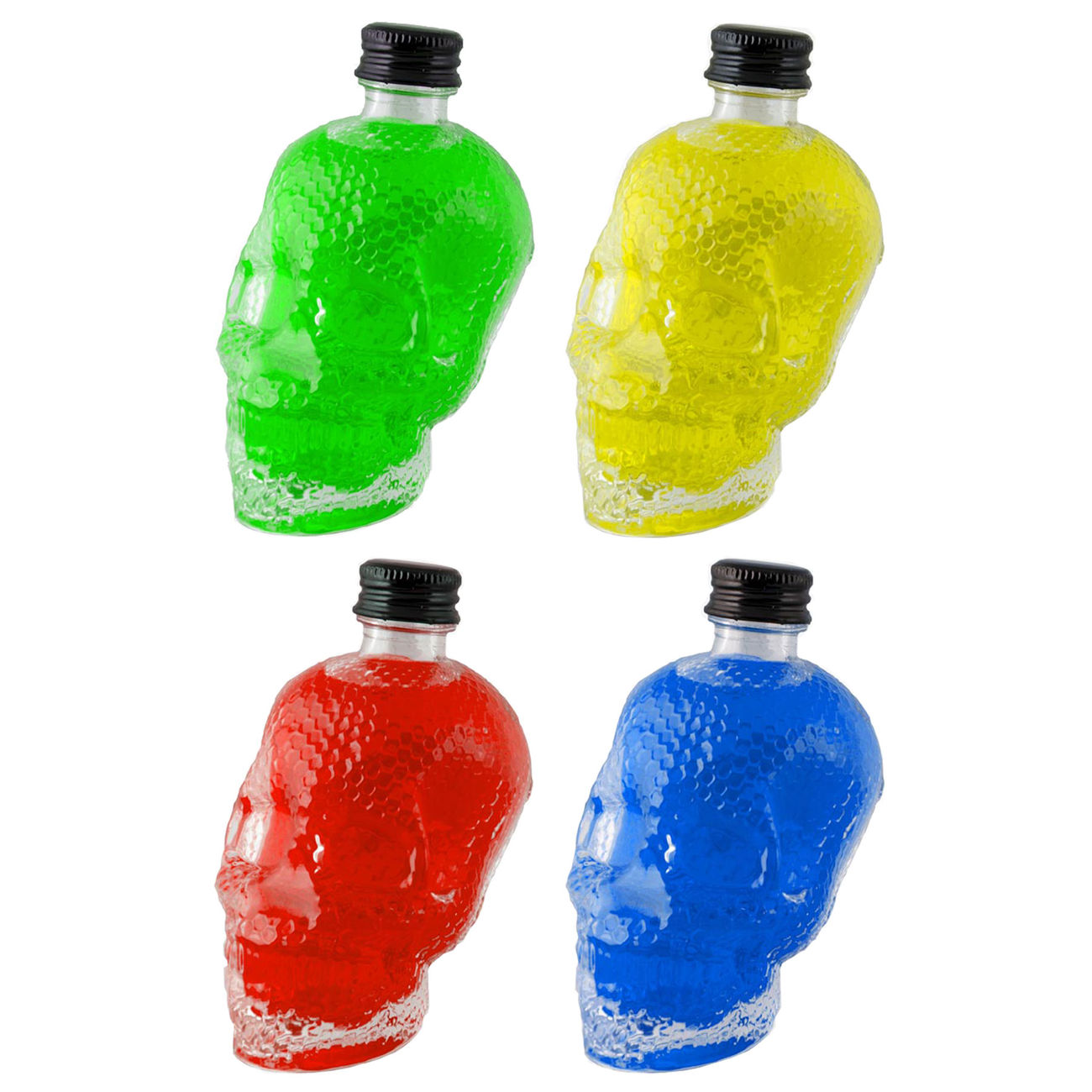 Zombies Absinth Honey 4er Set 0,05 Liter in Totenkopf Flaschen