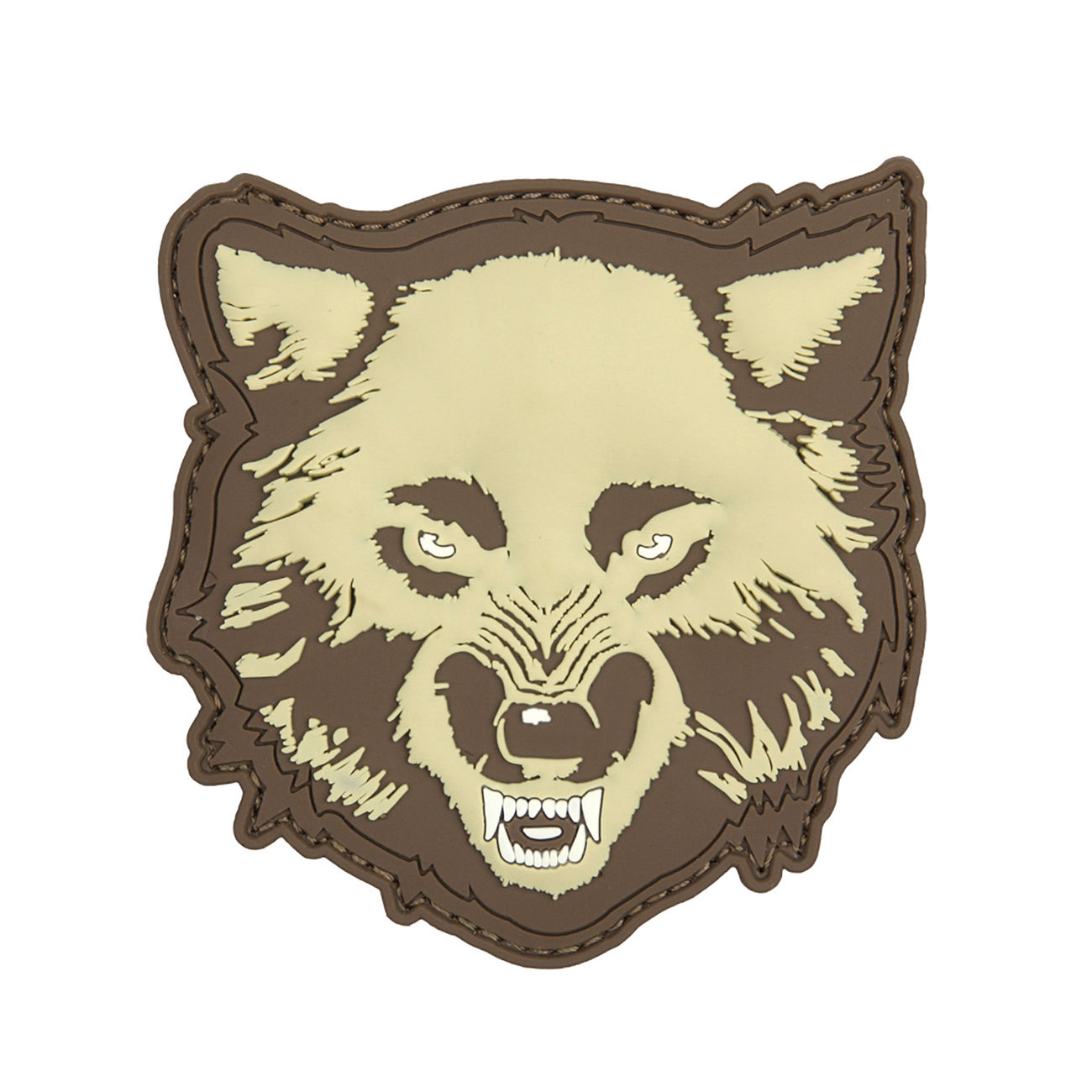 3D Rubber Patch mit Klettflche Wolf coyote
