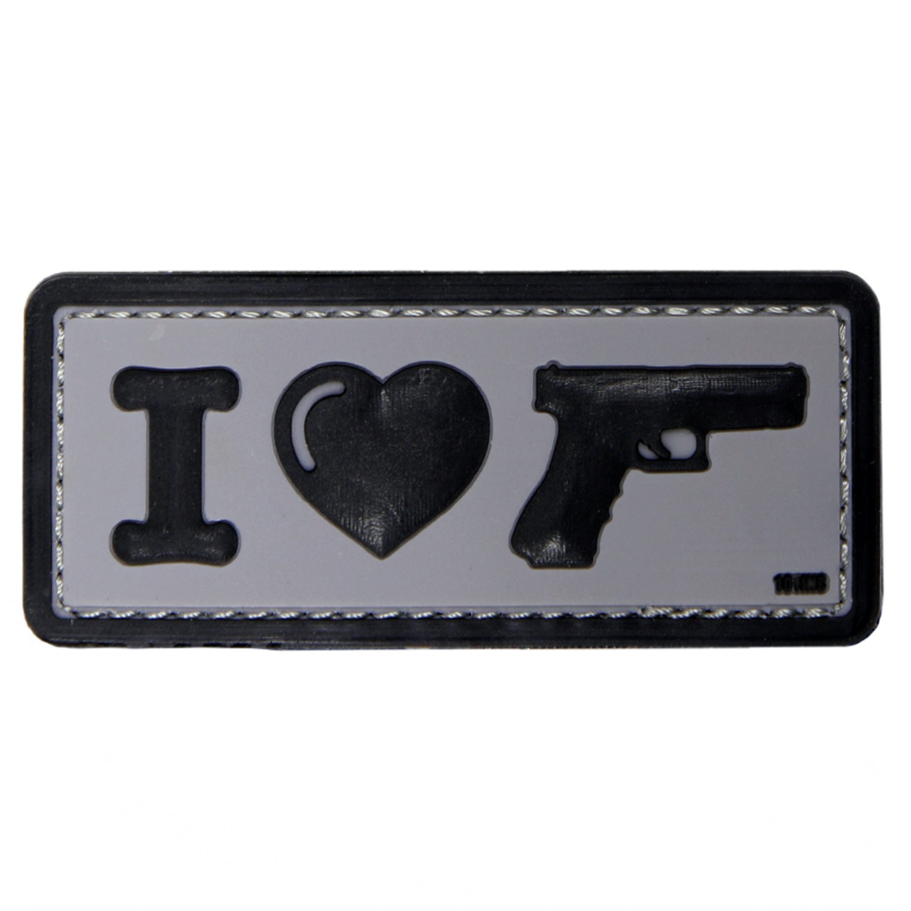 101 INC 3D Rubber Patch mit Klettflche I Love My Sidearm grau/schwarz