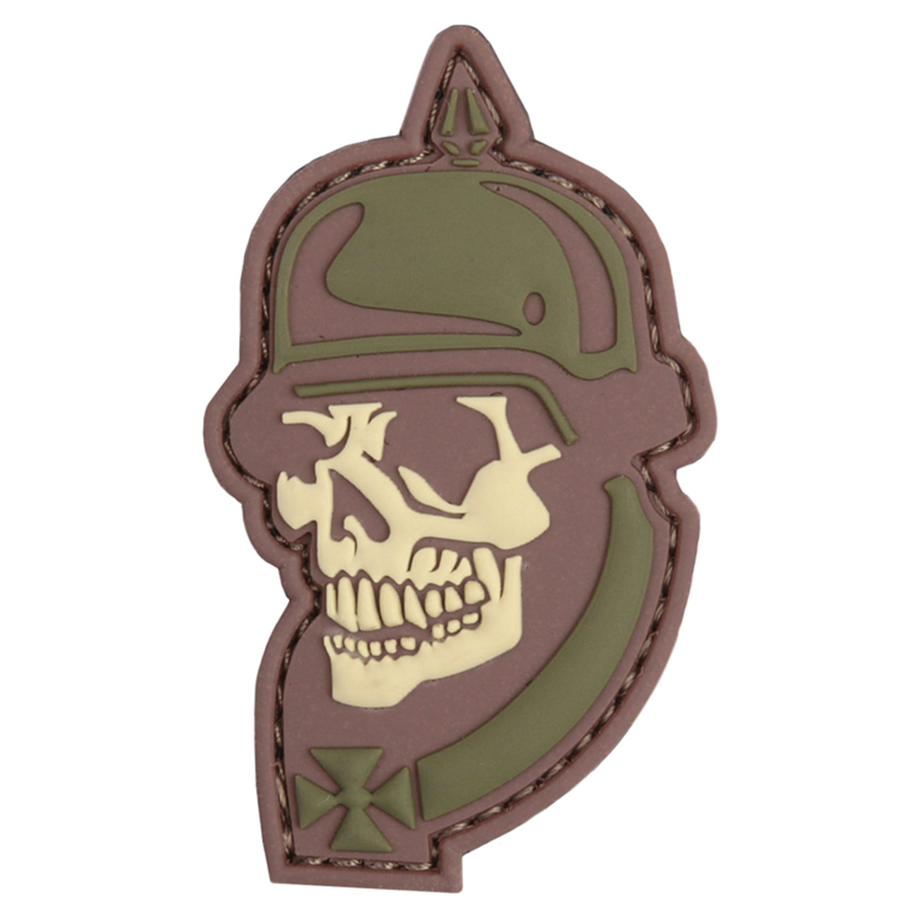 3D Rubber Patch WW I Skull multicam