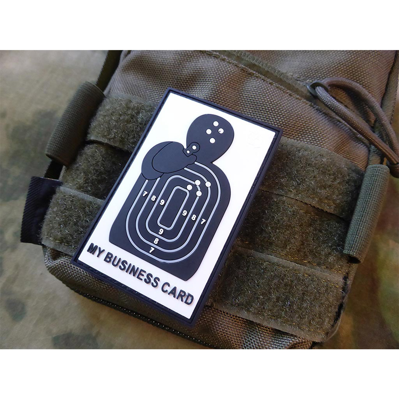 JTG 3D Rubber Patch mit Klettflche Business Card schwarz/wei Bild 1