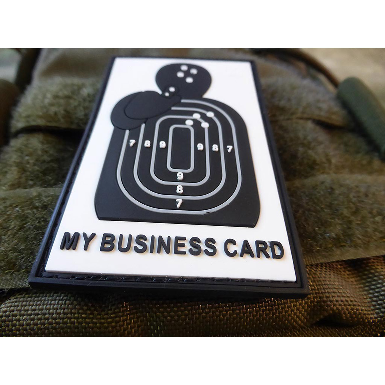 JTG 3D Rubber Patch mit Klettflche Business Card schwarz/wei Bild 3