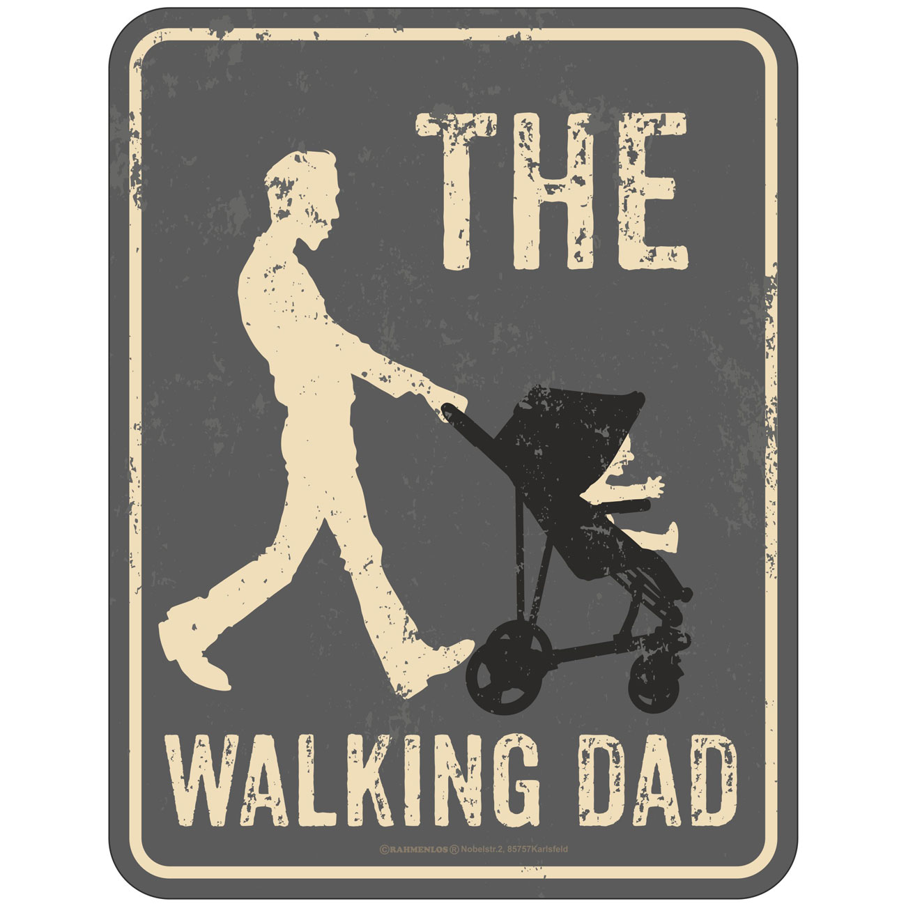 Blechschild Walking Dad