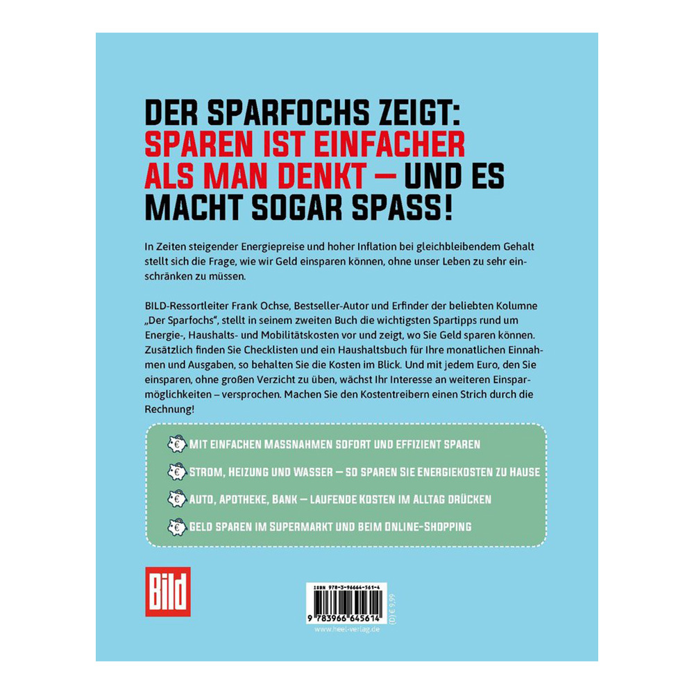 Sparen ohne Verzicht! Zweites Buch: Die wichtigsten Spartipps rund um Energie-, Haushalts- und Mobilittskosten. Bild 1