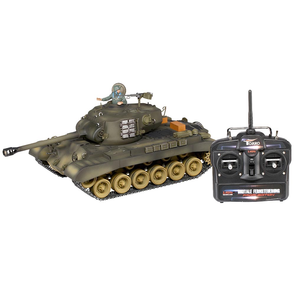 Torro RC Panzer Pershing M26 Pershing Snow Leopard grün 1:16 Metallketten schussfähig 1112873426