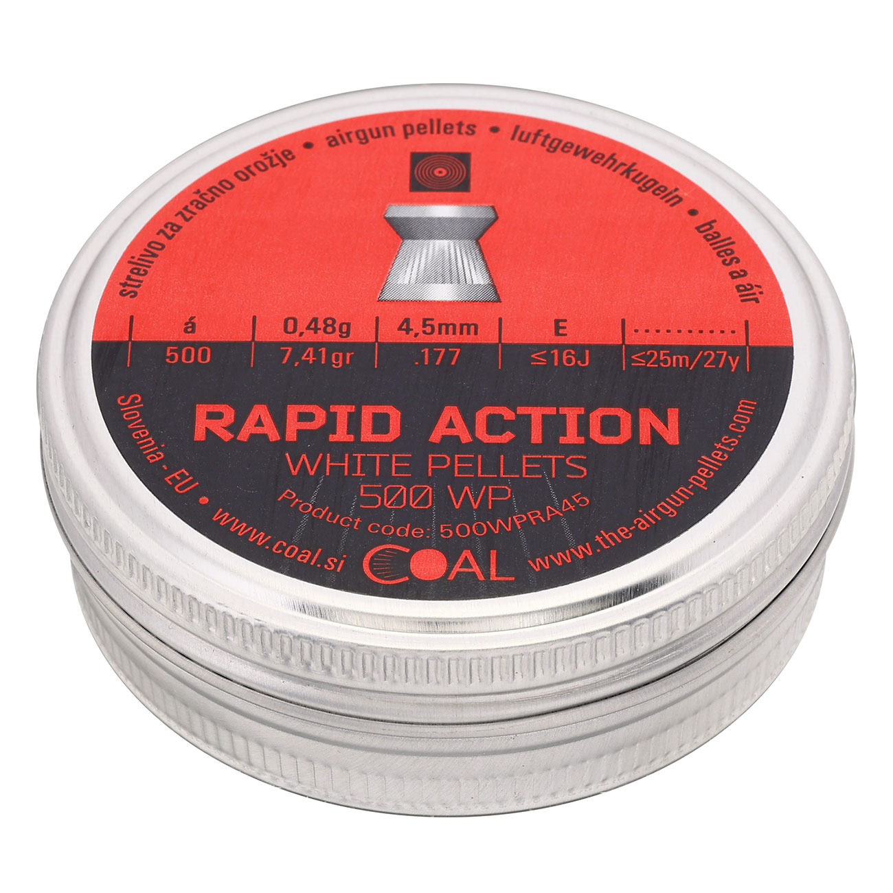 Coal White Pellets Rapid Action Flachkopf Diabolos Kal. 4,5 mm 500er Dose fr CO2-Waffen Trommelmagazine Bild 1