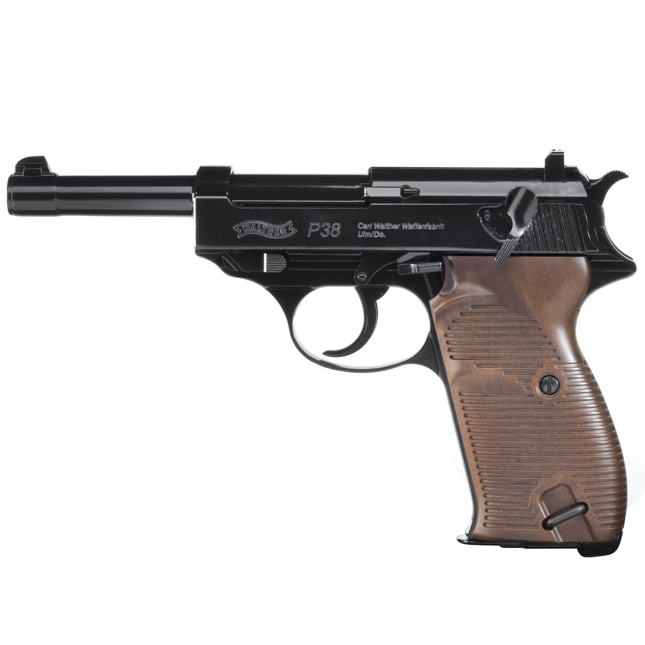 Walther P38 CO2 Luftpistole 4,5 mm BB Blowback schwarz/braun