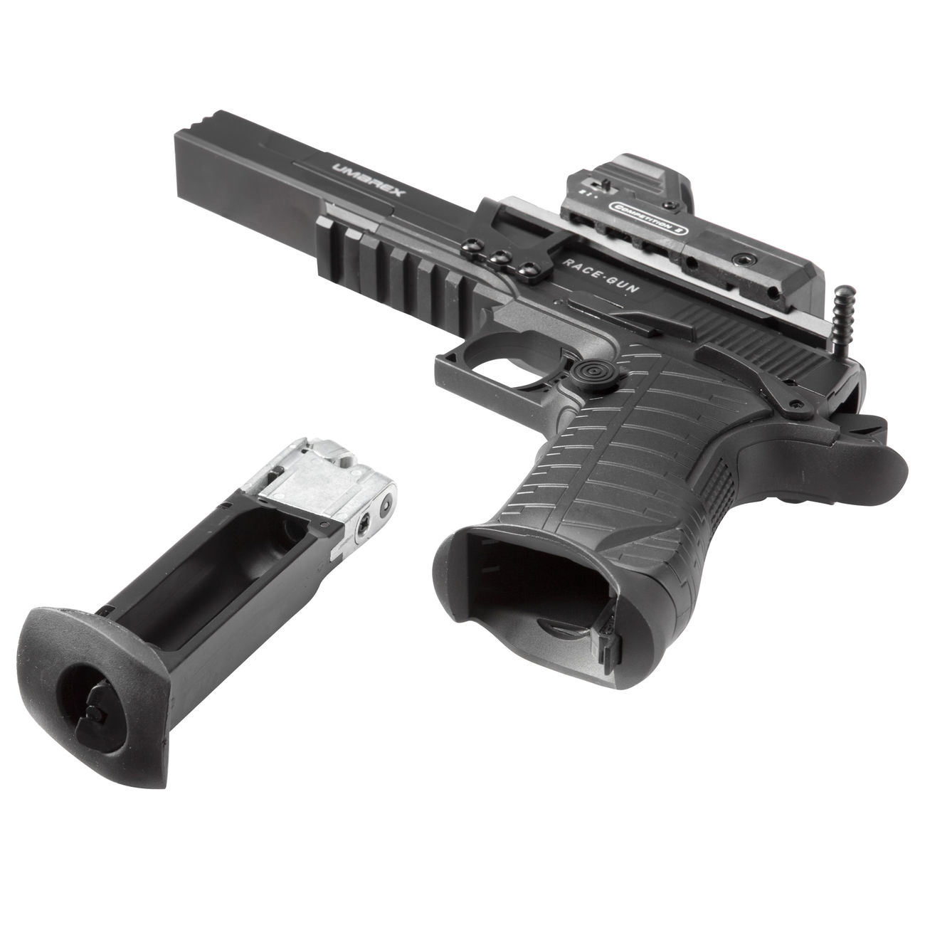 Umarex Race Gun CO2 Luftpistole 4,5mm BB Blowback schwarz mit Leuchtpunktvisier Bild 3