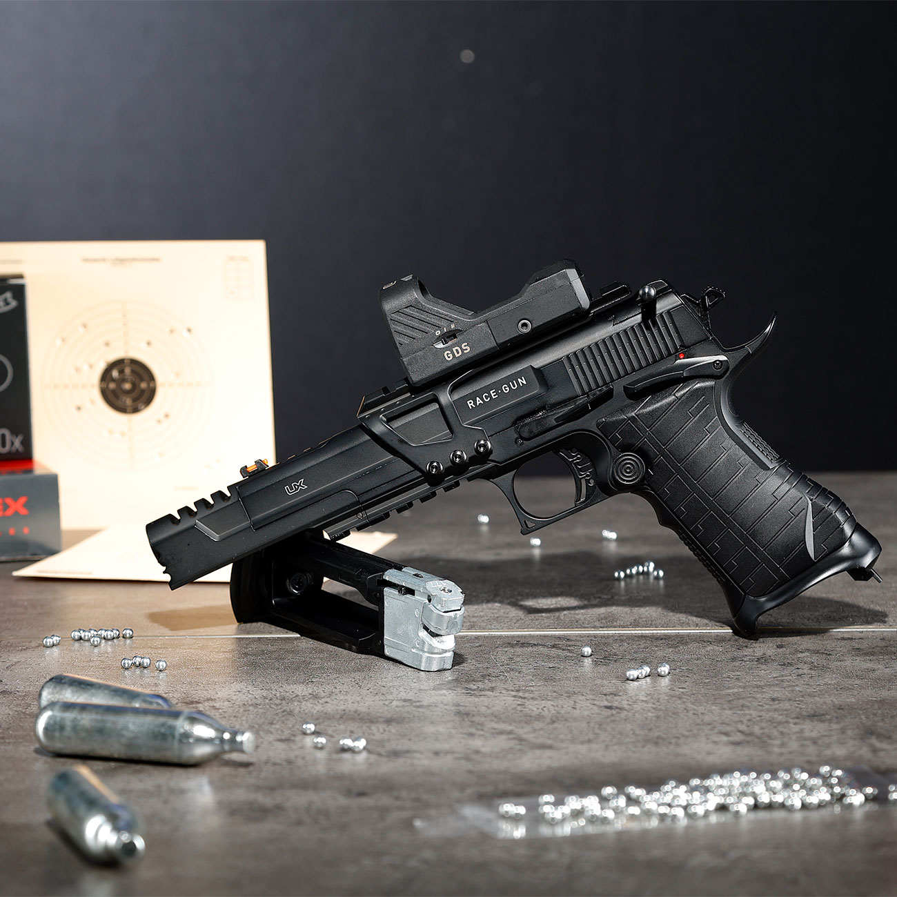 Umarex Race Gun CO2 Luftpistole 4,5mm BB Blowback schwarz mit Leuchtpunktvisier Bild 1