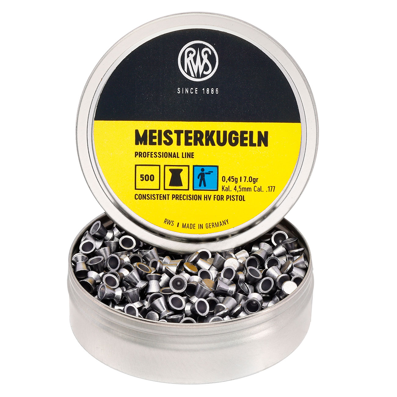 RWS Meisterkugeln Flachkopf-Diabolos 0,45 g 4,5mm 500 Stck