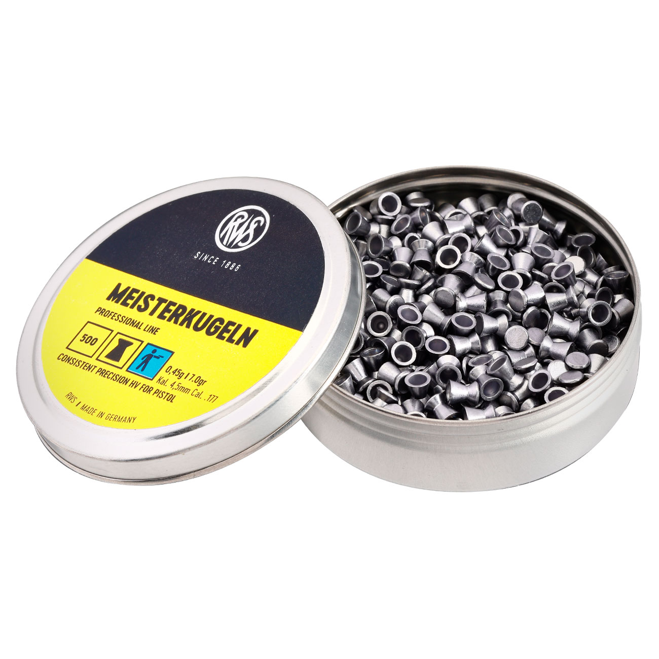 RWS Meisterkugeln Flachkopf-Diabolos 0,45 g 4,5mm 500 Stck Bild 2