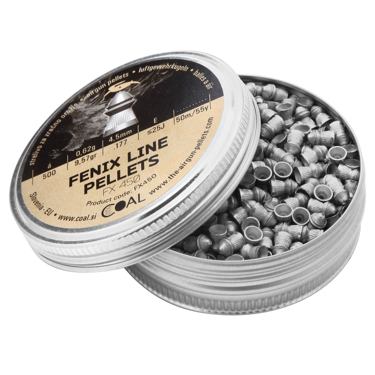 Coal Rundkopf Diabolos Fenix Line Pellets geriffelter Schaft Kal. 4,5mm 500er Dose Bild 2