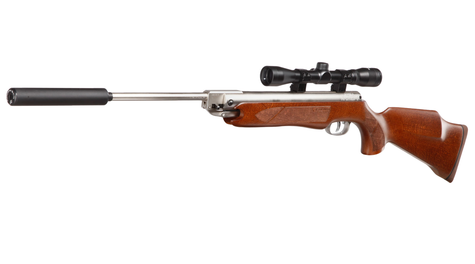 Weihrauch HW 35K Silverwood Luftgewehr inkl. Zielfernrohr Schalldmpfer Kal. 4,5mm Diabolo Bild 1