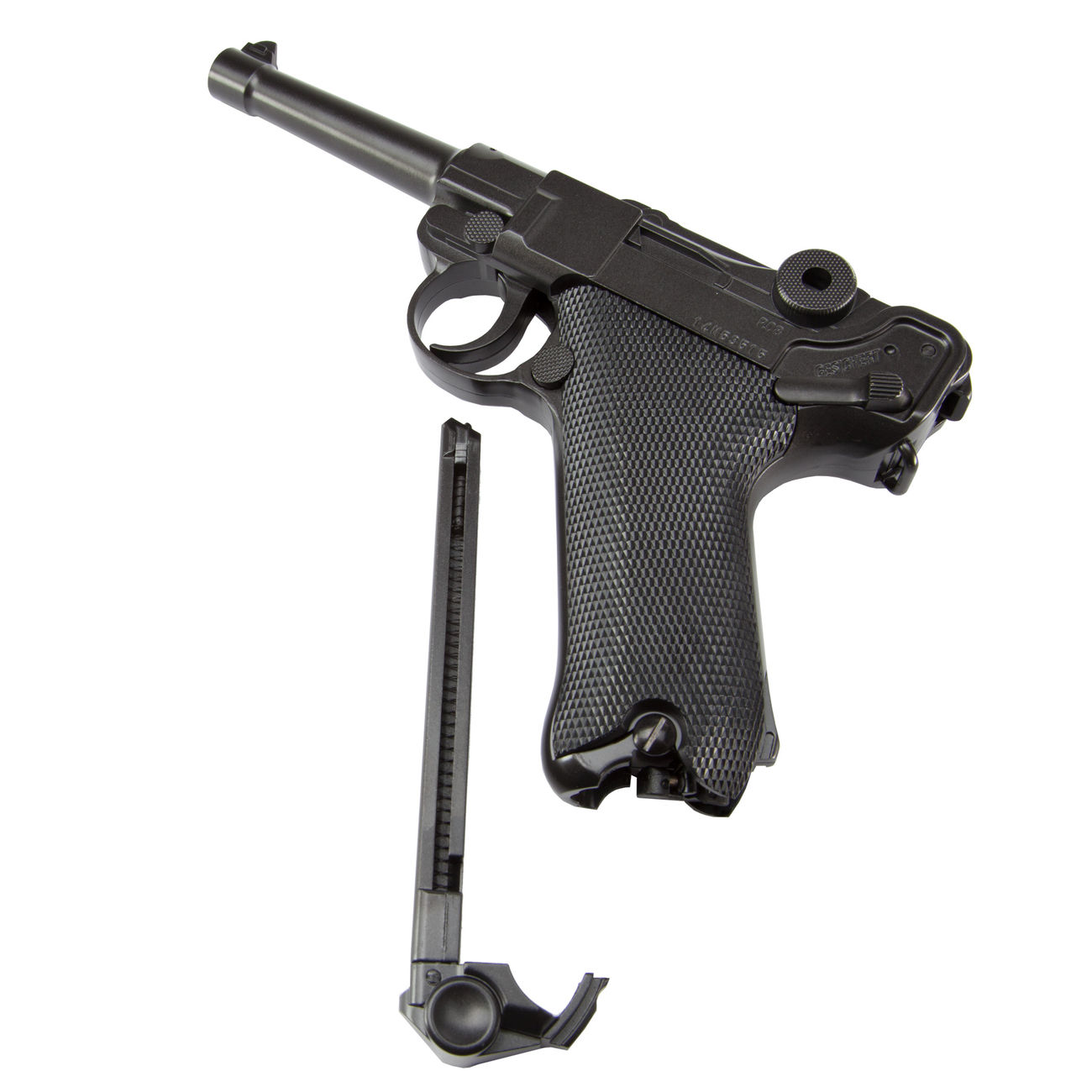 Legends P08 CO2 Pistole Kal. 4,5mm Stahl BB brniert Vollmetall Bild 1